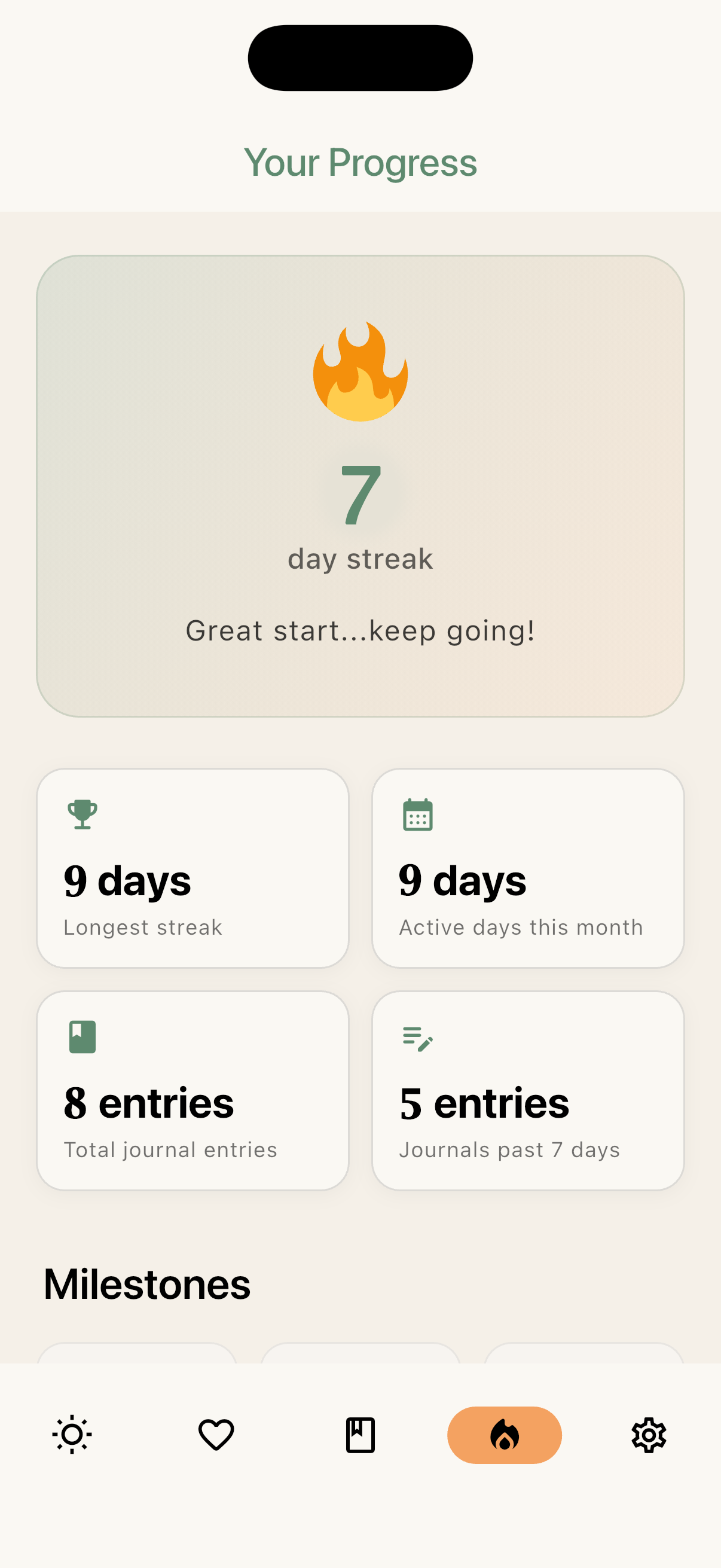 Progress screen